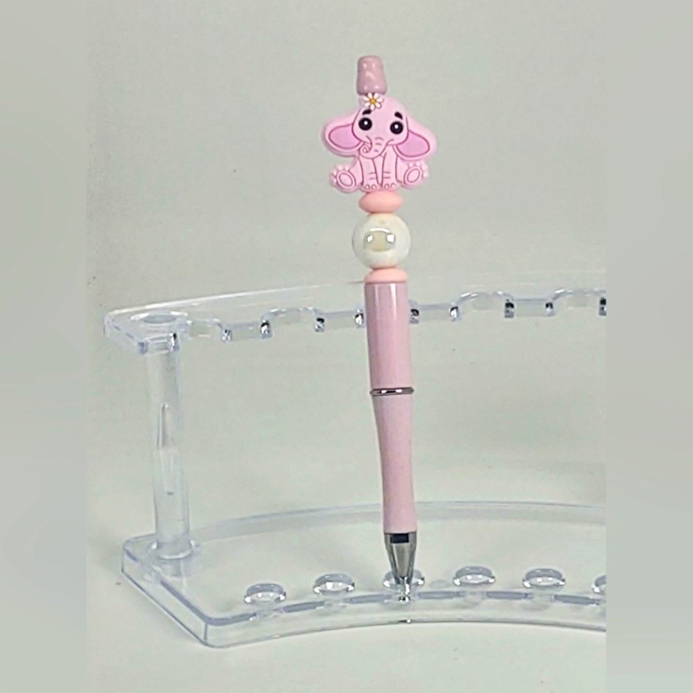 Pink Elephant Beaded Pen
